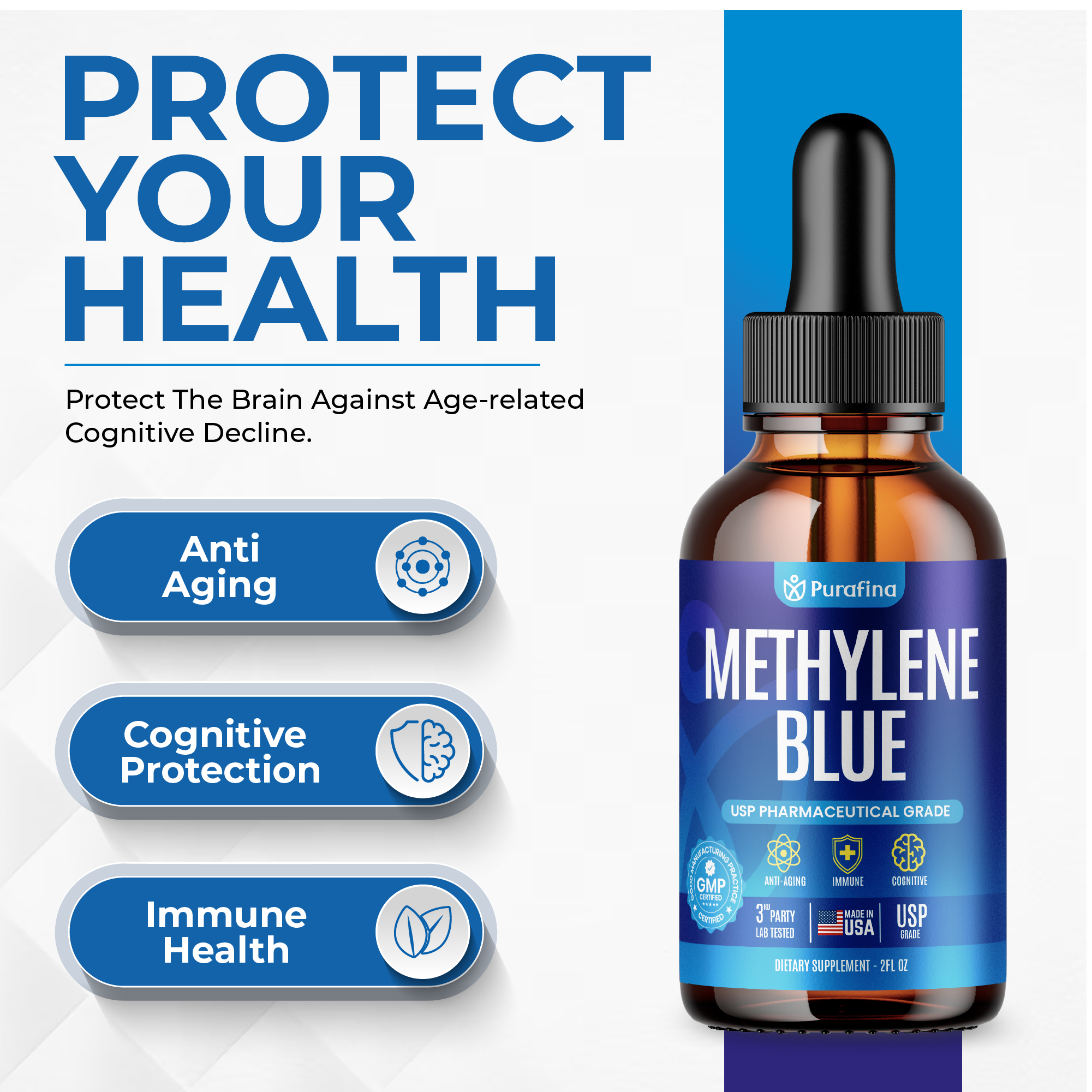 Methylene Blue Pharmaceutical Grade - Lab Tested 99.99% - Increased Absorption, Blue Methylene Supplement - No Formaldehyde - Made in USA