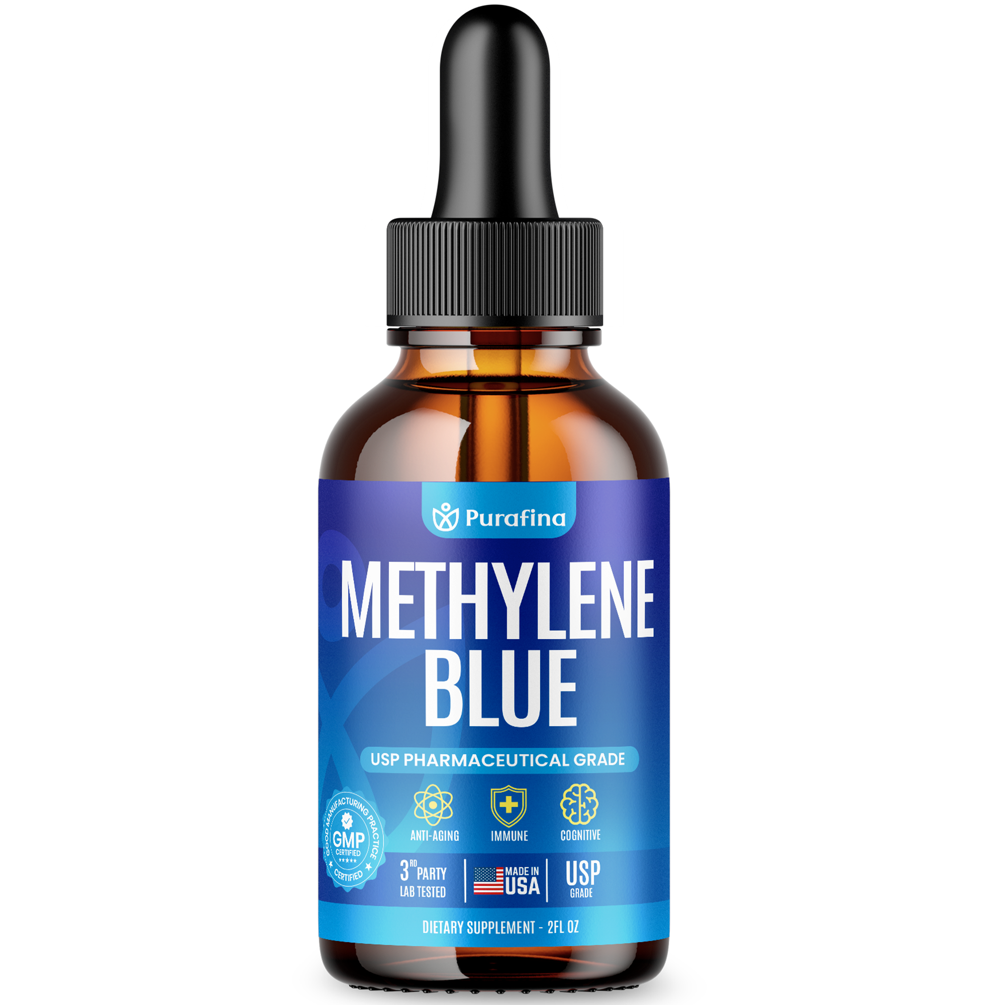 Methylene Blue Pharmaceutical Grade - Lab Tested 99.99% - Increased Absorption, Blue Methylene Supplement - No Formaldehyde - Made in USA